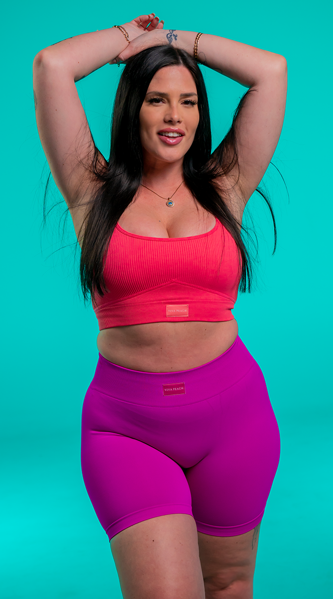 Seamless Pear Dots Sport bra - Coral – The Pear Square